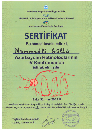 Azərbaycan Retinoloqlarının IV konfransı 31 May 2019